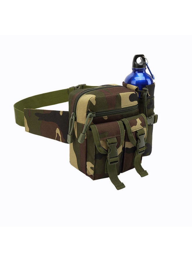 Luya Bag Waist Bag Multifunctional Water Kettle Waist Bag Outdoor Tactical Waist Bag Men's Sports Riding Fishing Gear Mobile Phone Bag-Color:Jungle Color
